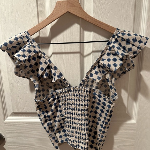 Madewell Shibori-Print V-Back Top-Size 00 - Picture 2 of 10